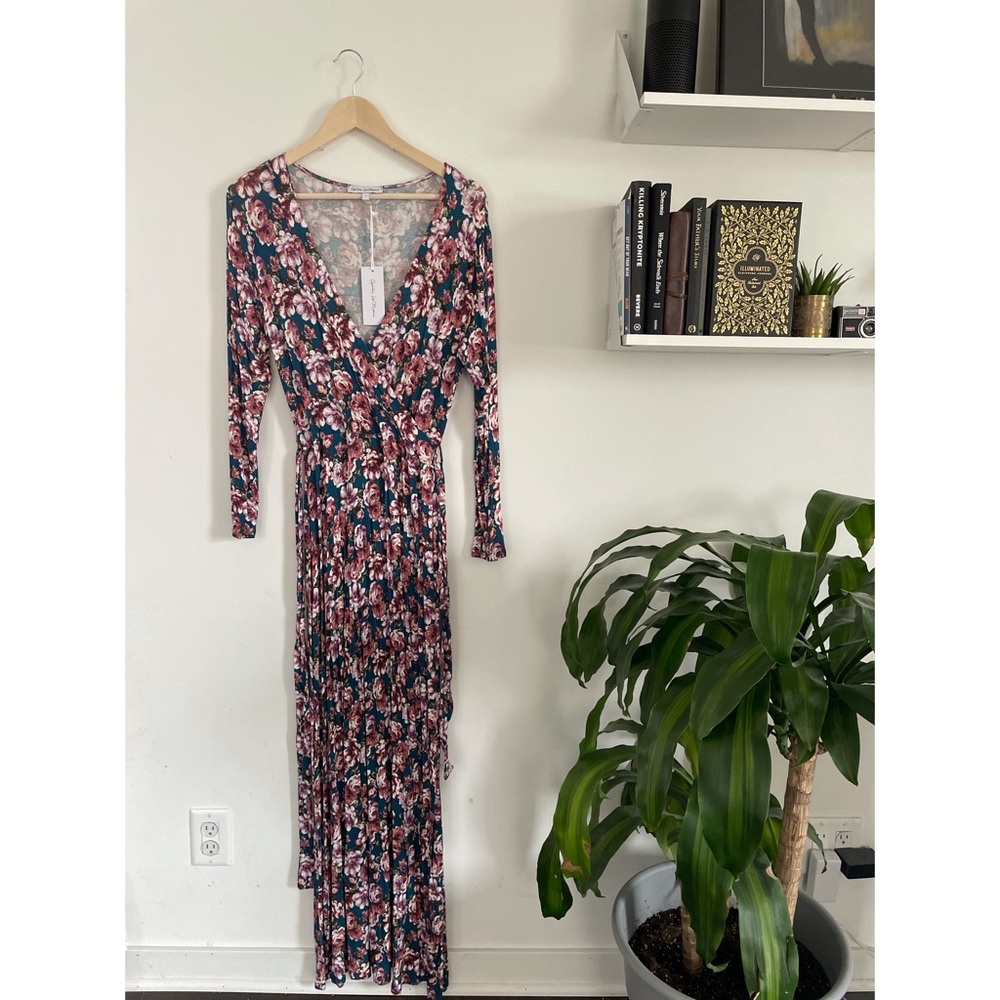NWT Ashley Lemieux Floral Maxi Wrap Dress